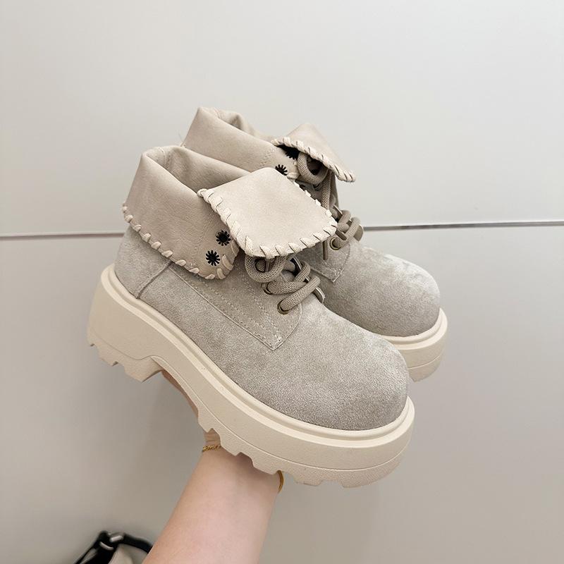 

White British style small man heightened thick-soled Martin boots women s 2025 new autumn thin retro short boots 35