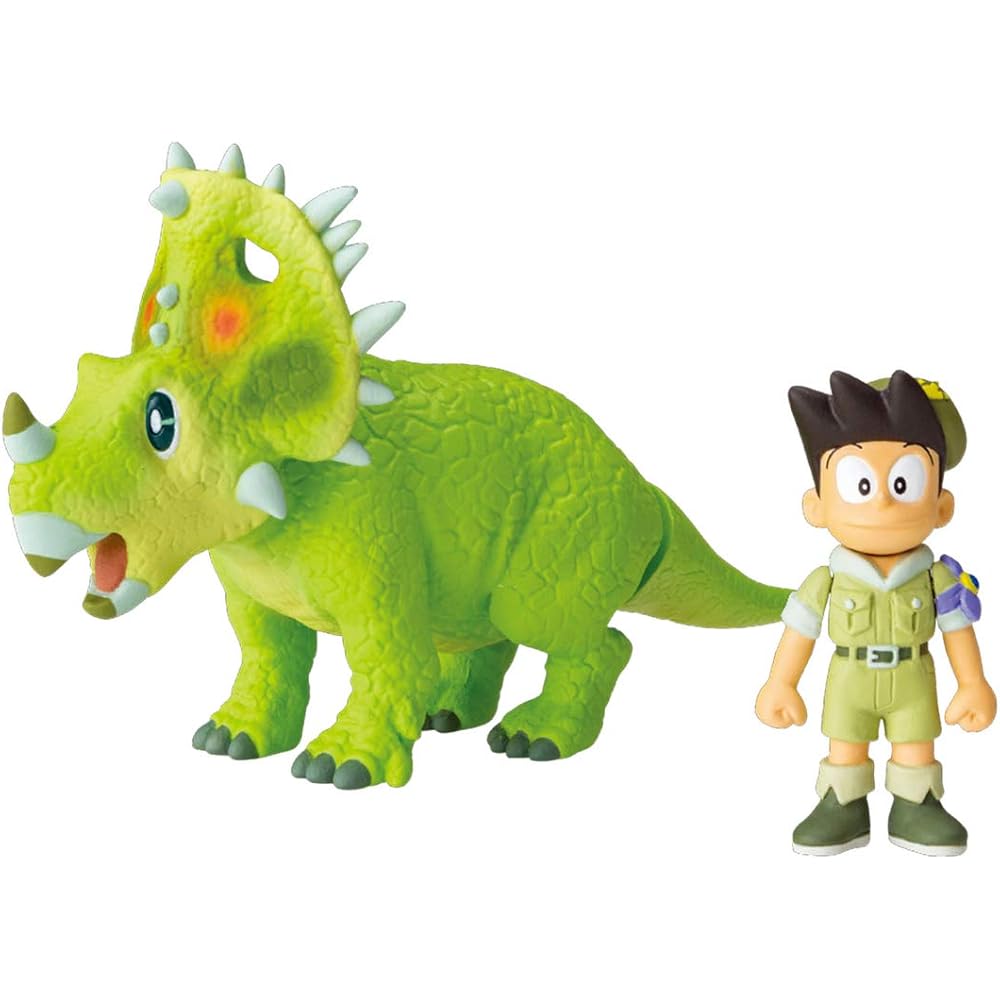 Ania Doraemon Nobita s New Dinosaur Shinnosuke & Top (Shinokelatops) Collectible Figure 10cm