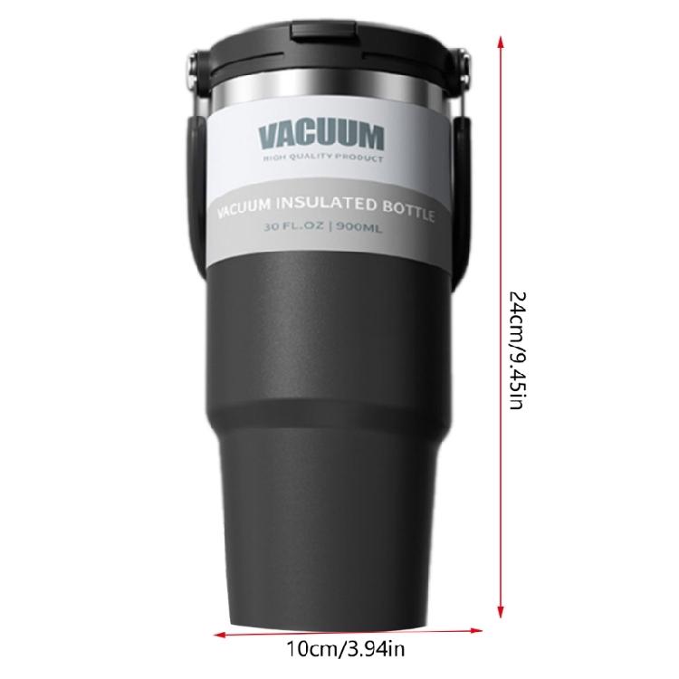 Tazza d'Acqua da 900ML con Tappo a Cannuccia, Tazza da Caffè Termica Sottovuoto in Acciaio Inossidabile per Bevande Fredde e Calde, Bicchieri Isolanti