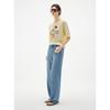 ELLE Graffiti Print Knit Short Sleeve Top