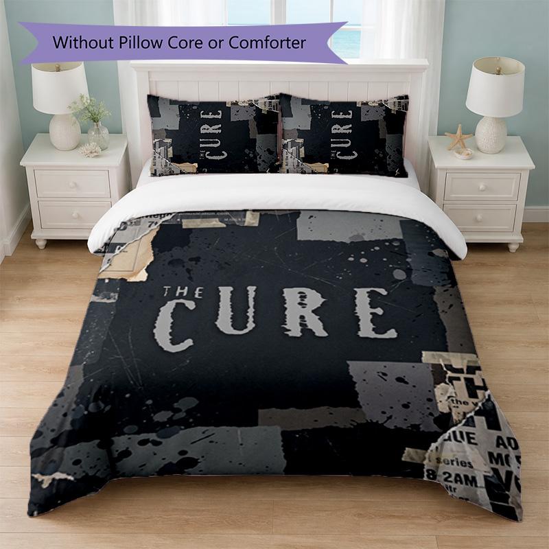 The Cure Print 3Pcs Bedding Set Duvet Cover With Two Pillowcases Soft Bed Linen For Household Bedroom