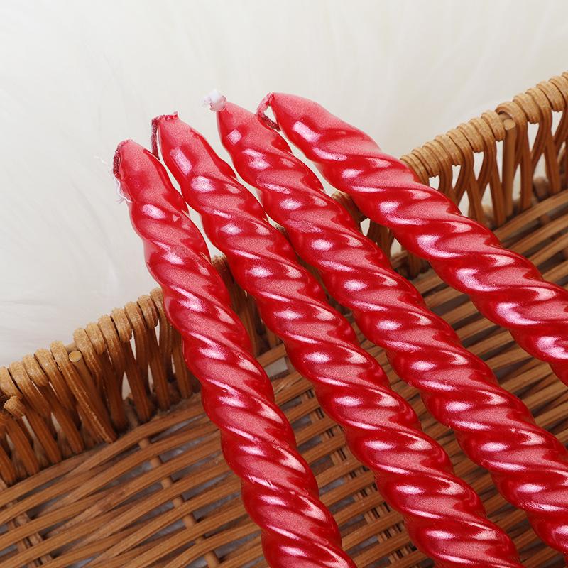 European Long Pole Colored Thread Candlestick Candle Home Romantic Candlelight Dinner Decoration Wedding Birthday Candle