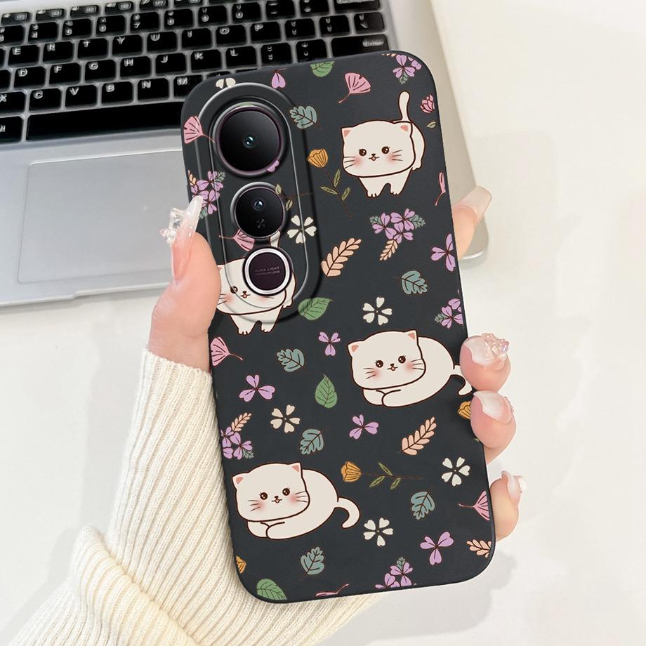 Für Vivo V50 Lite 4G 5G V50 5G Handyhülle Silikon Weiche Rückabdeckung Für Vivo V2441 V2427 Bumper Drache Katze Blume Schmetterling Capa