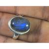 Oval Labradorite Ring US-7 Solid 925 Sterling Silver Chunky Gemstone Ring MK-32
