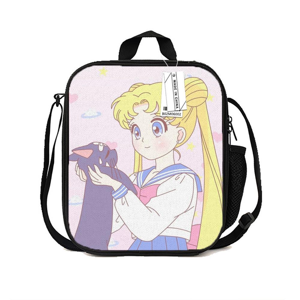 Children's Handheld Lunch Box Bag Insulation Bag Sailor Moon Cartoon Bento Bag Insulation Bag Meal Bag with Rice Bag Student