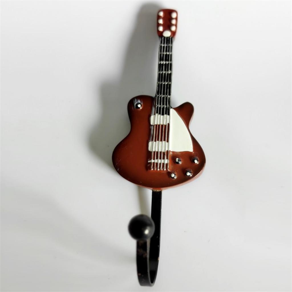 Guitar Wall Hook Guitar Shaped Wall Hooks Metal Hooks Wall Mounted Vintage Decorative Hooks Rack Hangers for Hanging Clothes Coats Towels Keys Hats
