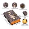 Celestial Sun & moon Handmade vintage leather journal • Deckle edge paper, Blank spell book of shadows grimoire journal, gift for him her