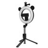 Kabelloser Bluetooth Selfie-Stick mit Ringlicht-Halterung, Faltbarer Stativständer, Desktop-Selfie-Stick