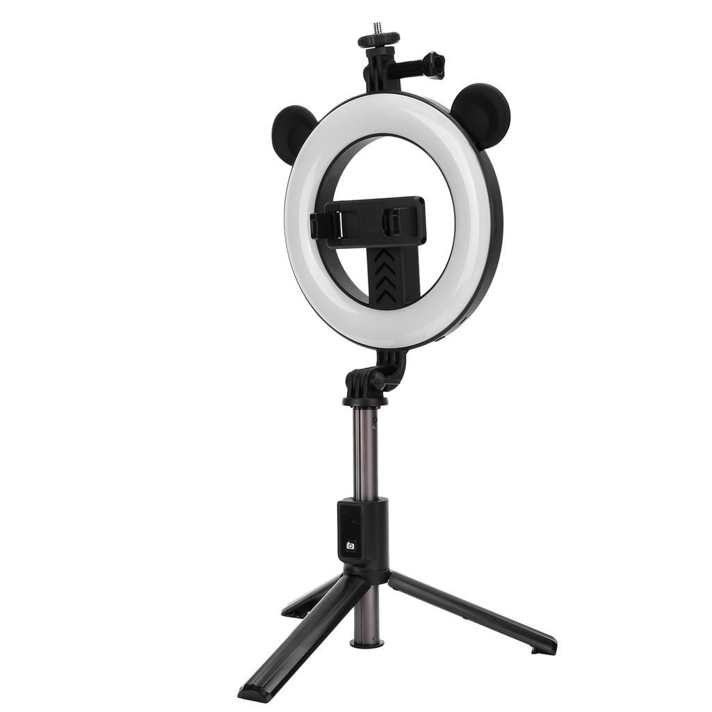 Kabelloser Bluetooth Selfie-Stick mit Ringlicht-Halterung, Faltbarer Stativständer, Desktop-Selfie-Stick