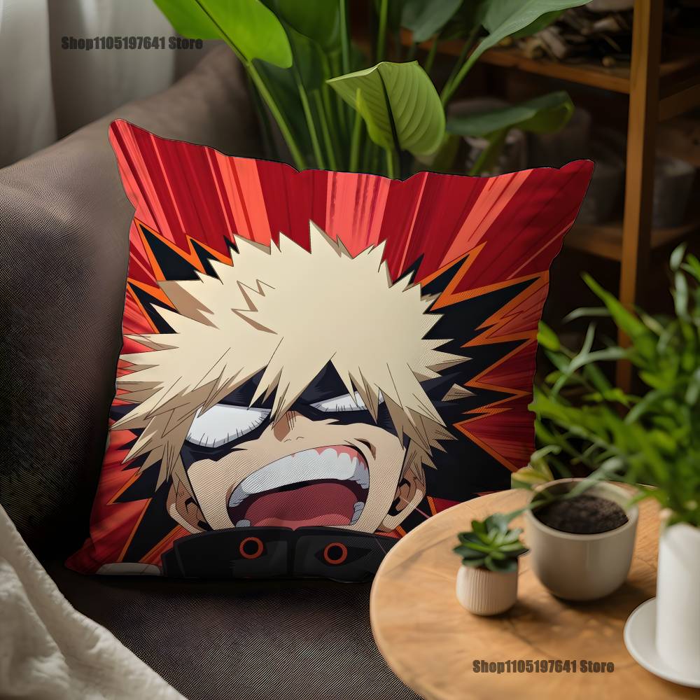 H-Hero Katsuki B-Bakugos Pillow Case For Sofa Decor Car Office Room Printing Cushion Cover Decorations And Protector