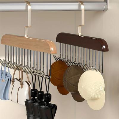 1pc-Wooden Hangers for Bras, Space Saving Hangers with 360 ° Rotating Hooks, Heavy-duty Wooden Hangers for Wardrobes