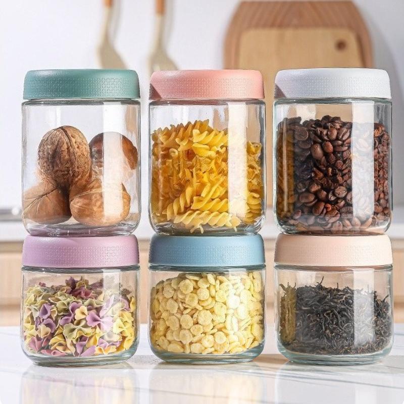 Kitchen Sealed Jar Coffee Bean Storage Bottle Kitchen Food Grain Tea Glass Jar Fresh Storage Jar Oats Grain Storage Jar Bottle