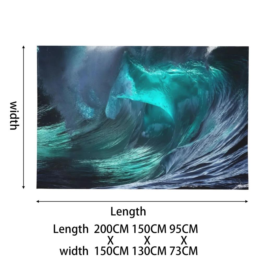 Sea Wave Tapestry, Bohemian Style, Hippies, Wall Decoration, Picnic Mat, Beach Towel, Room Decoration Aesthetics Tapestry Wall