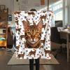 1PC Cute Cats Rabbits Print Flannel Blanket, High Quality All Seasons, Home Decor, Warmth and Comfort, Perfect for Christmas Gifts