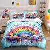 Colorful Rainbow Music Decor Soft Comfortable Duvet Cover Bedding Set Included 1*Duvet Cover & 2*Pillowcases, Gift