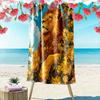 Majestic Lion Amidst Blossoms Print Beach Towel, Quick Drying, Suitable for Travel, Outdoor Sports, Jogging, the Beach and Swimming, Gift
