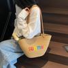 Casual simple niche design fashionable large-capacity bag 2025 summer new women's shoulder tote bag