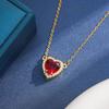 European & American Style Red Zircon Arrow-Through-Heart Necklace with Sword Pendant