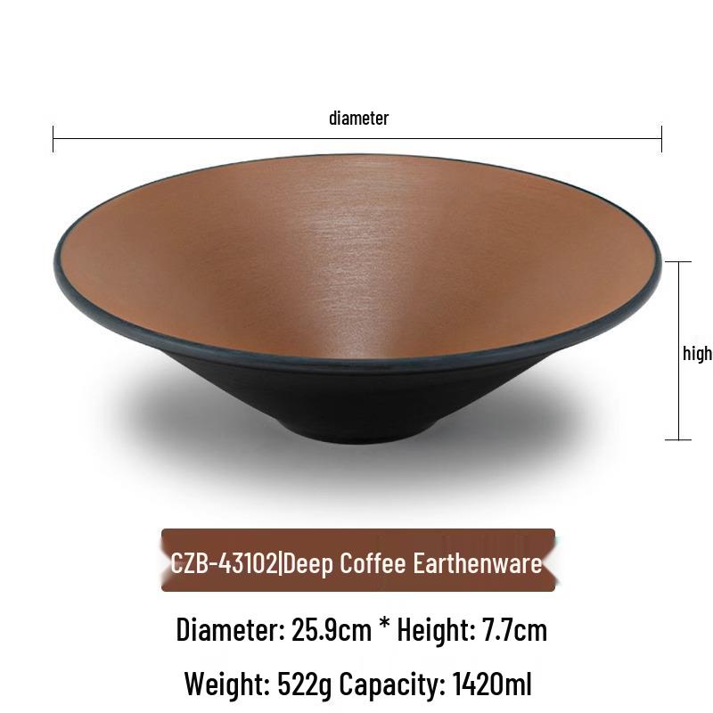 Large Frosted Melamine Ramen Bowl - Japanese-Style Restaurant Noodle Bowl for Mala Tang, Luosifen, Soup, and Rice Noodles