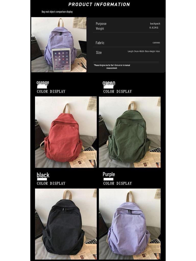 Women's Retro Canvas Backpack: Spacious, Durable & Stylish for College, Travel & More