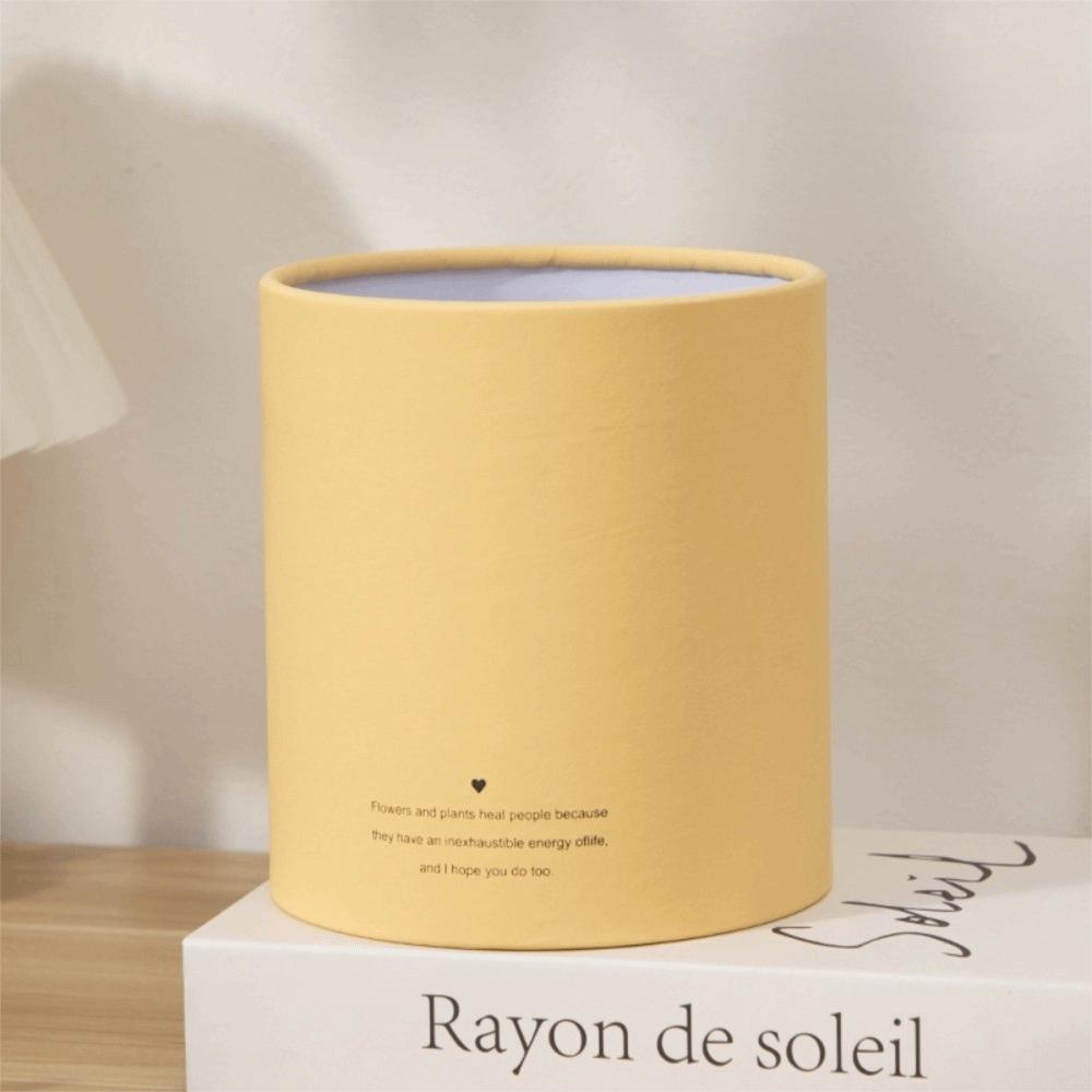 New Rose Flower Gift Box Round Solid Color Gift Packaging Paper Box Bouquet Storage Flower Arrangement Bucket Valentine's Day