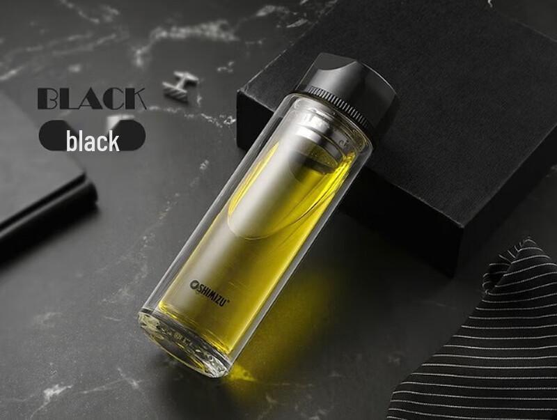 Portable Double-Wall Glass Water Bottle