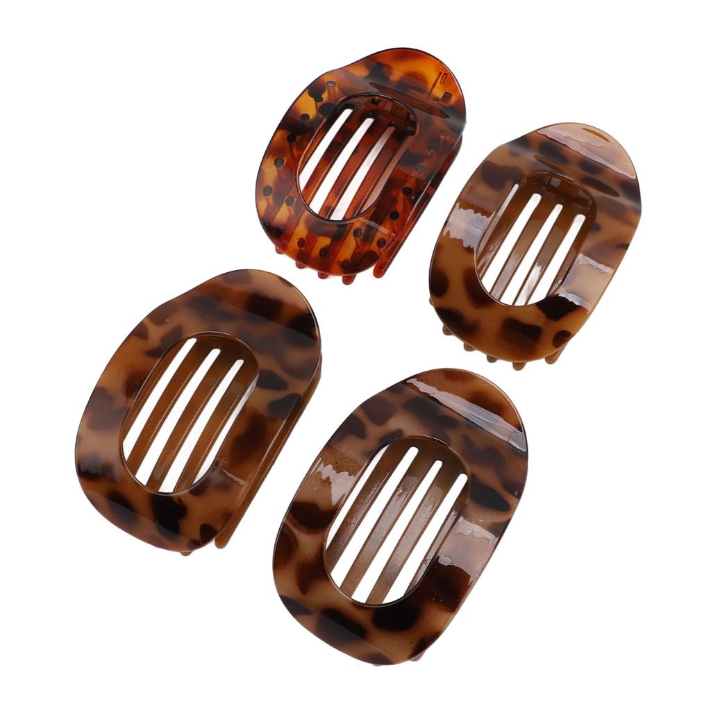 4Pcs Flat Hair Clips for Thin Thick Hair Women Girls Plastic Curved Round Lay Down Claw Clip