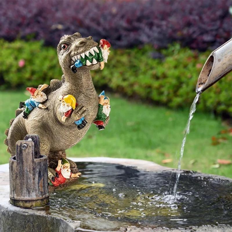 Garden Dwarf Statue Courtyard Decoration Outdoor Garden Decoration Dinosaur Dwarf Ornament Courtyard Lawn Decoration Female Gardening Gifts