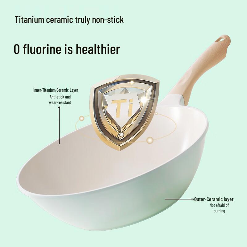 COOKER KING 28cm Celadon Non-stick Titanium Ceramic Wok