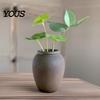 Durable Ceramic Planter for Balcony Retro Round Vase, Small Hydroponic Planter, Rustic Sophisticated Desktop Plant Pot Table Centerpiece Vase