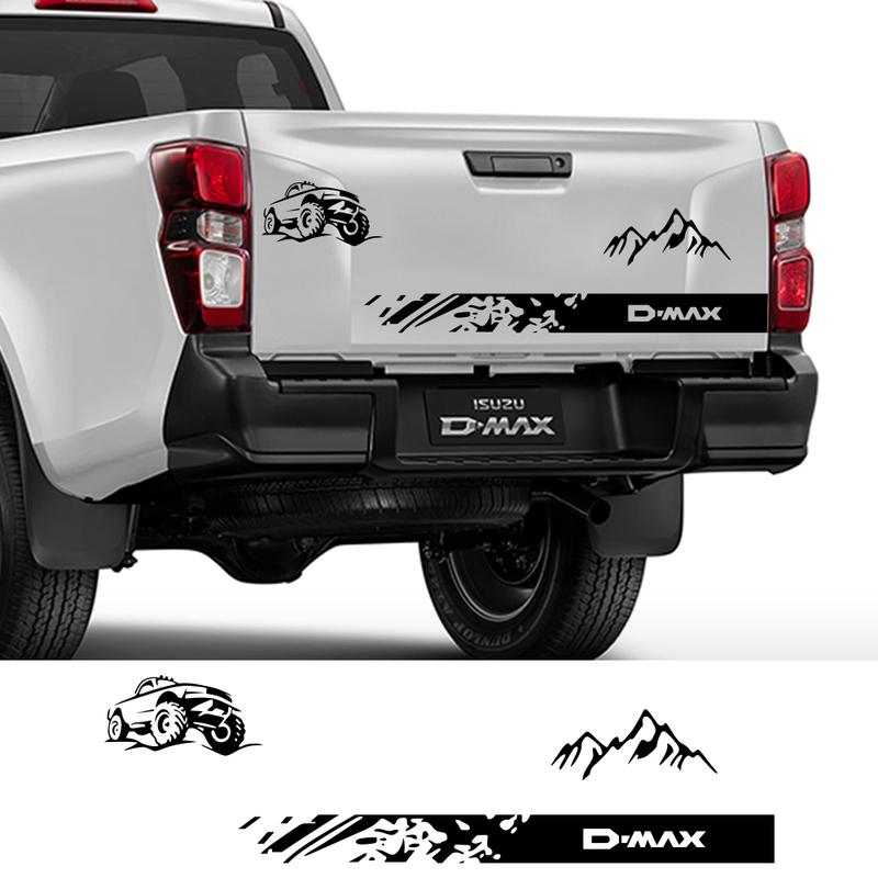 Car Rear Tail Sticker For Isuzu Dmax D Max Graphics Mountain Stirpes Kit Pickup Decor Decal Vinyl Cover Auto Tuning Accessories