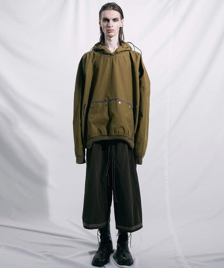 Square Cut Hoodie Khaki