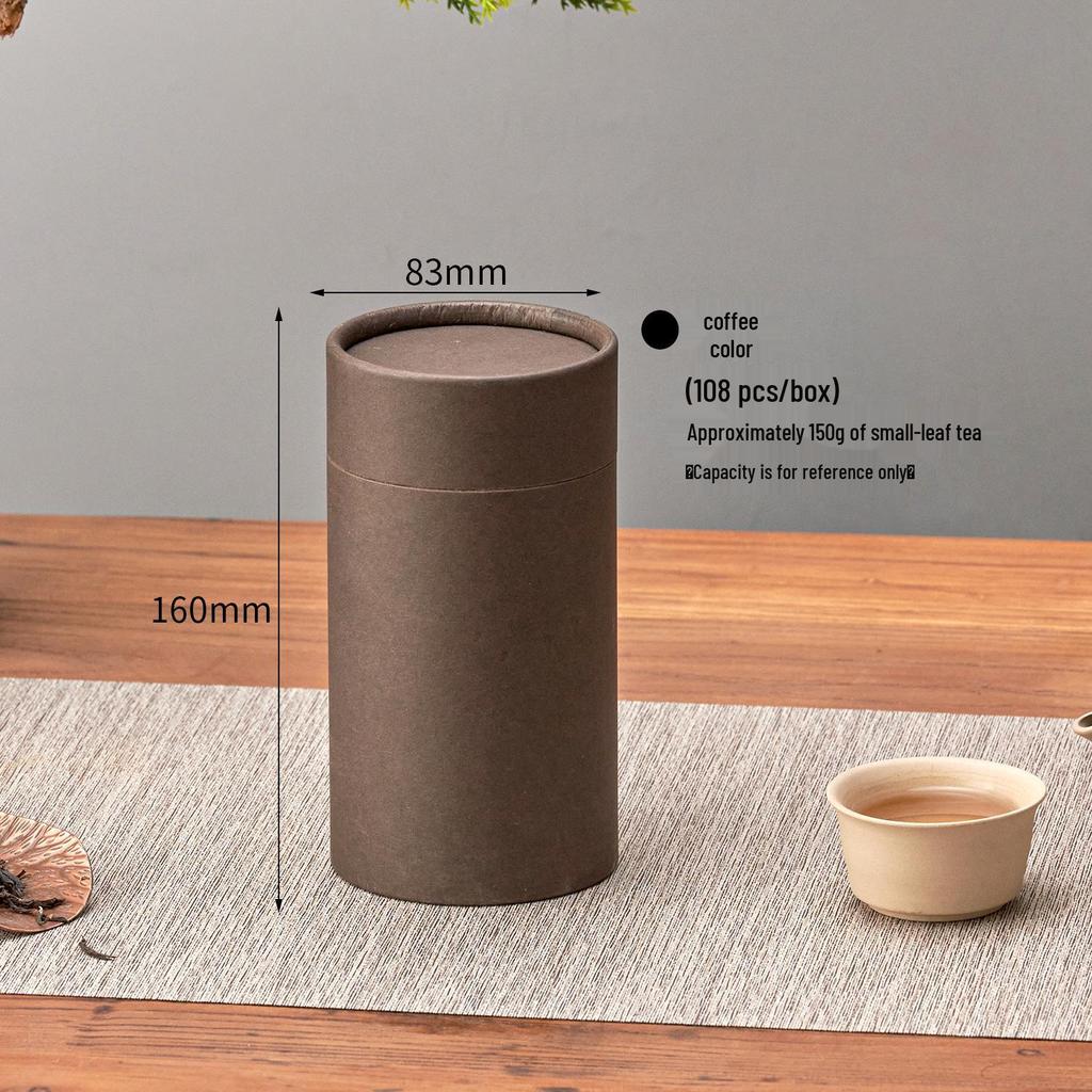 Retro Cowhide Paper Tea Can: Green & White Tea Storage Box