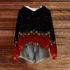 Women's Fashion Casual Long Sleeve Christmas Print Hooded Knitted Sweatshirt