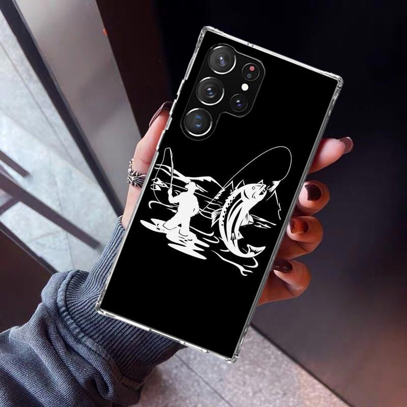 Hunting Fishing Man Phone Case For Samsung Galaxy S23 S24 S25 Edge S26 Ultra S22 + S21 Plus S20 FE Cover Silicone Print Shell Ga
