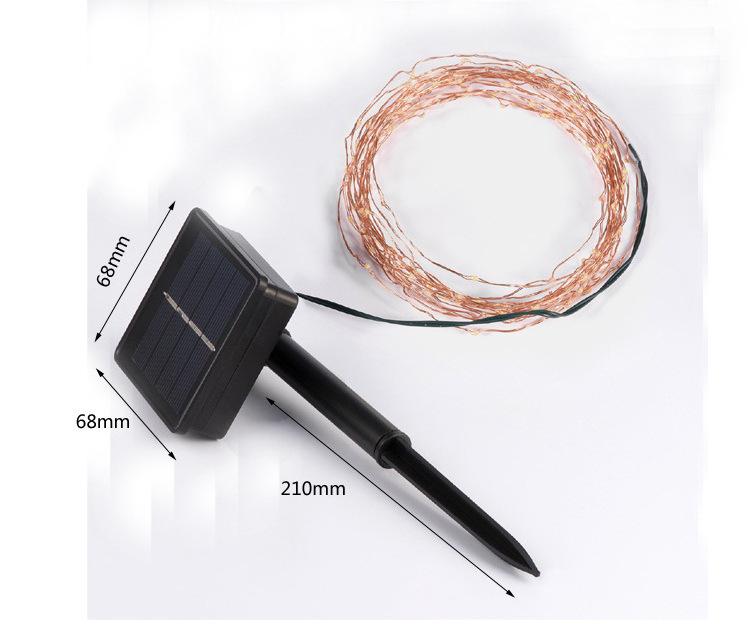 Solar-Powered LED Copper String Lights for Outdoors - Waterproof Starry Sky Christmas Decorations