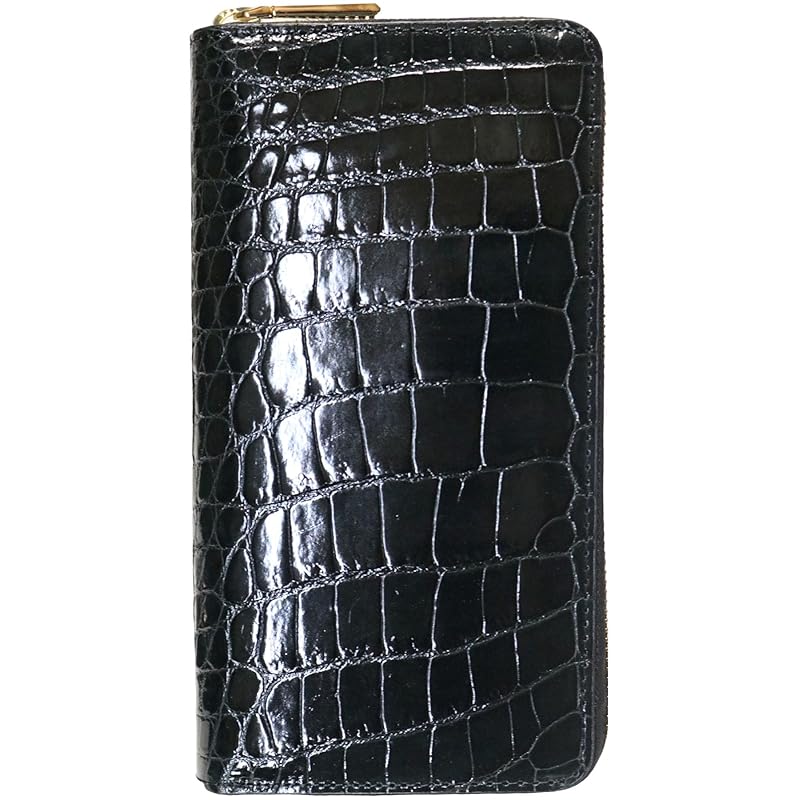

[Berkut] black crocodile long wallet men s ladies genuine crocodile long wallet enamel shining genuine leather Genuine leather leather crocodile