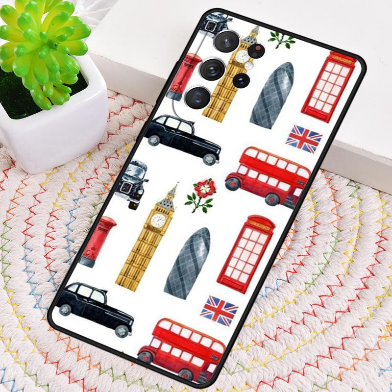 London Bus England Big Ben Silicone Phone Case For Samsung Galaxy note 10 pro S26 S25 S24 S23 S22 S21 Plus S25Ultra Capa Cover