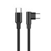 60W USB C To USB C Fast Charging Cable 480Mbps Data Transfer Nylon Braided Right Angle Type C Cable For Phone Laptop Tablet
