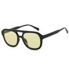  Double Bridges Square Women Sunglasses Fashion Black Orange Frame Men Retro Punk Sun Glasses Shades UV400