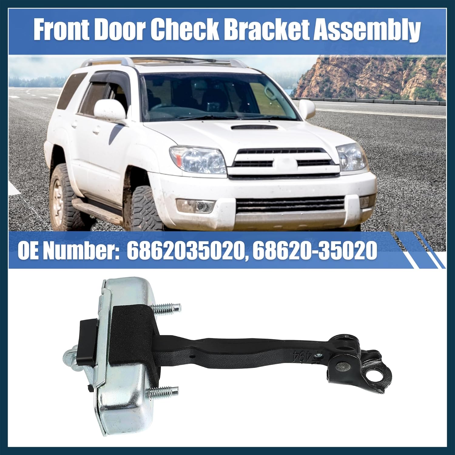 Front Door Check Stop Strap Door Check Assembly 68620-35020 for Toyota FJ Cruiser 07-14 for Toyota 4Runner LH Driver Side Door Check Strap Stopper