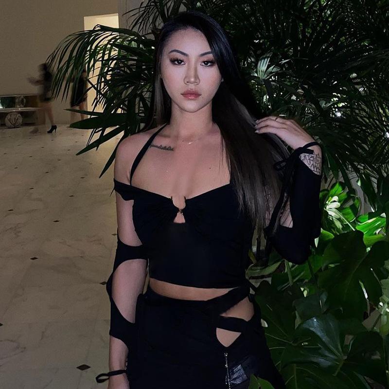 Harajuku Hollow Out Sexy 2022 Blouses Summer Clothes Tshirts for Women Top Female T-shirt Women's T-shirt Crop Tops T Shirt