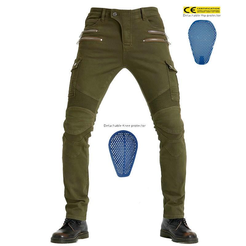 Silikon Dolgulu Koruyucu Pantolonlu Erkek Motosiklet Sürüş Kot Pantolonu Biker Sokak Giyimi Kullanımı