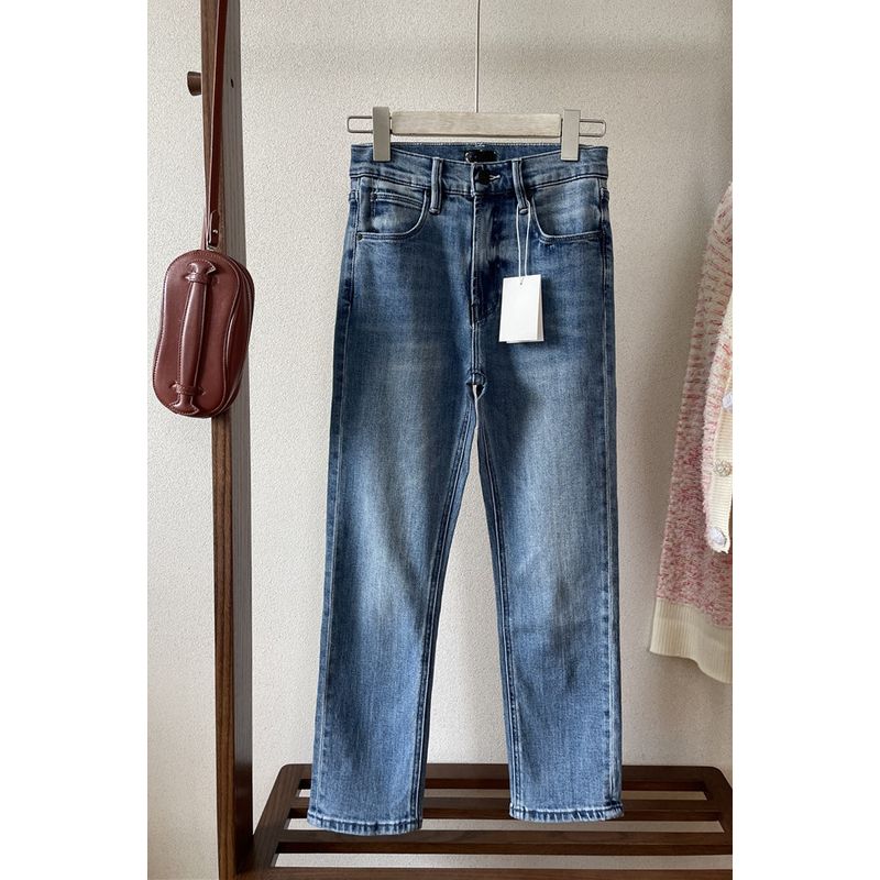 

Fashion Series Mo! Nostalgic Washed Blue High Waist Silm Ankle-Exposed Skinny Jeans Cropped Denim Women s 8 ~ Cropped Pants Nostalgic water wash blue EUR28