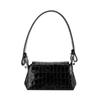 VIVIENNE WESTWOOD Silver Metal Accessories Crocodile Pattern Embossed Leather Shoulder Bag Women Shoulder Bag Black 46030001WL0098N401