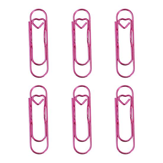 6Pcs Metal Heart Pen Clips Notebook Pen Holders Colored Paperclip Cute Shaped Clips School Supplies Organizer