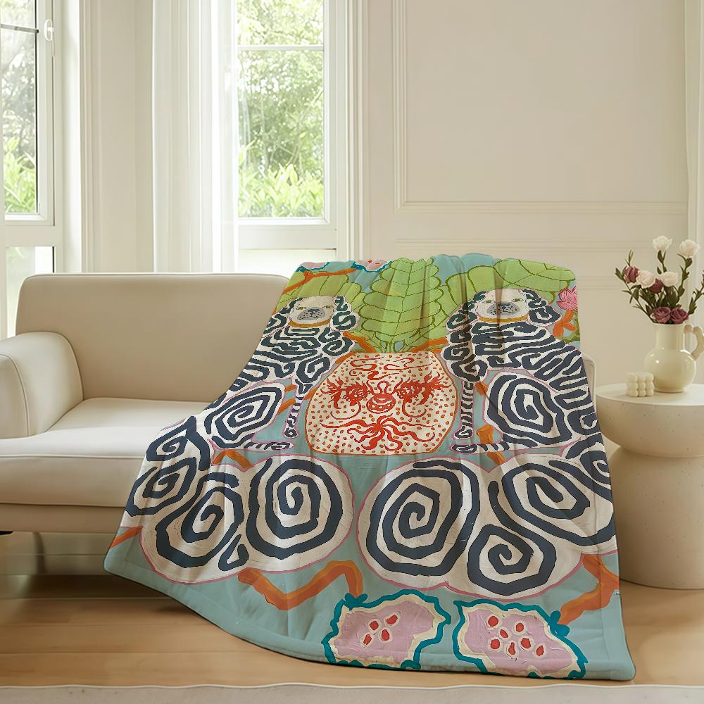 Aesthetic Animal Exotic Style Art Blanket Warm Soft Suitable For Bedroom Sofa Bed Living Room Office Travel Camping Gifts