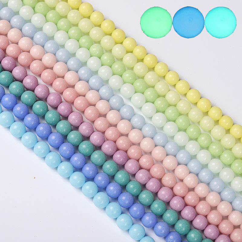 

Luminous Glow-in-the-Dark Blue-Green Round Beads for DIY Jewelry 6mm / 63 pcs