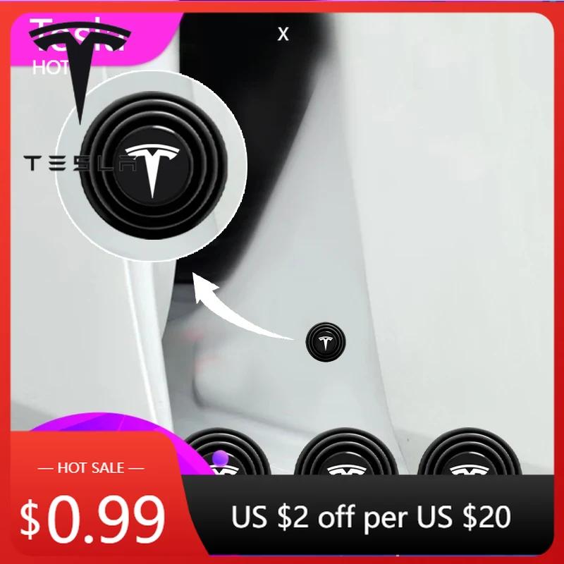 Car Sticker 2025 New Tesla Car Door Anti-Collision Silicone Pads Shock Absorber Gasket Suitable For Tesla Model 3 Model X S 2016