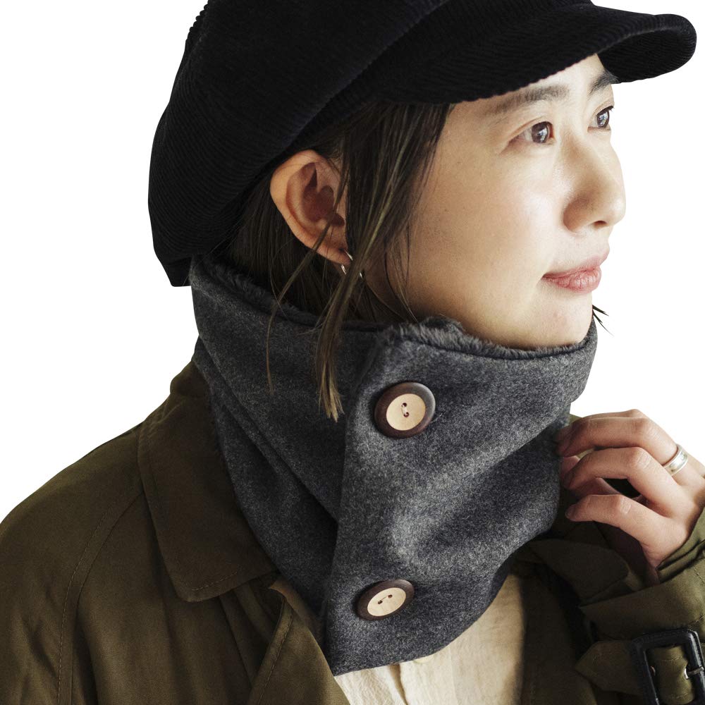 Nakota Wool Twill Neck Warmer for Men and Cold Weather Size Charcoal Women, Button-Up, Protection, Autumn/Winter, Motorcycle, Large, Detachable, Thin,